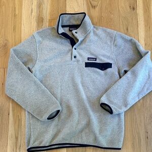 Patagonia Light Gray Fleece Pullover Synchilla